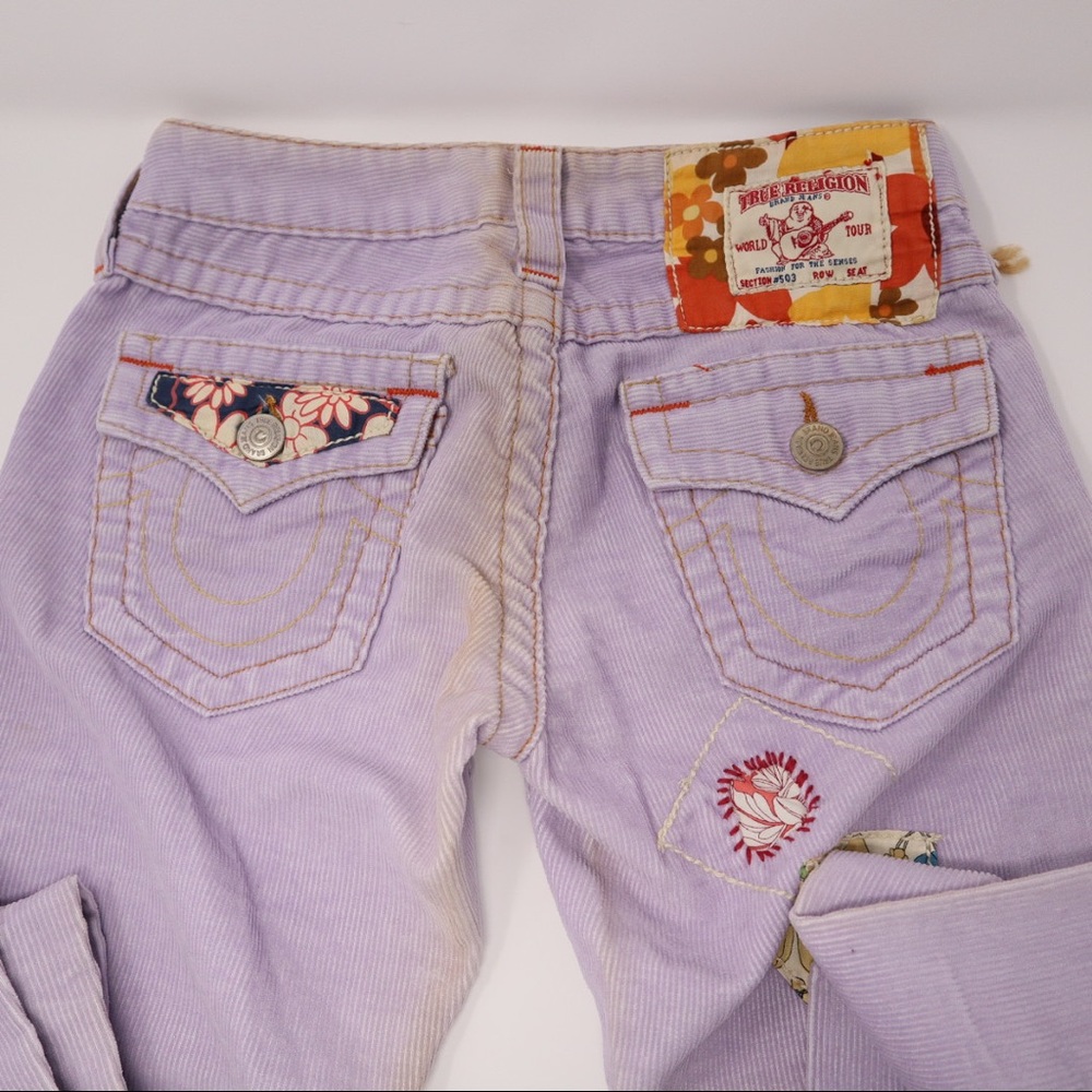 NWT TRUE RELIGION Woodstock Corduroy lavender pant - Picture 13 of 15